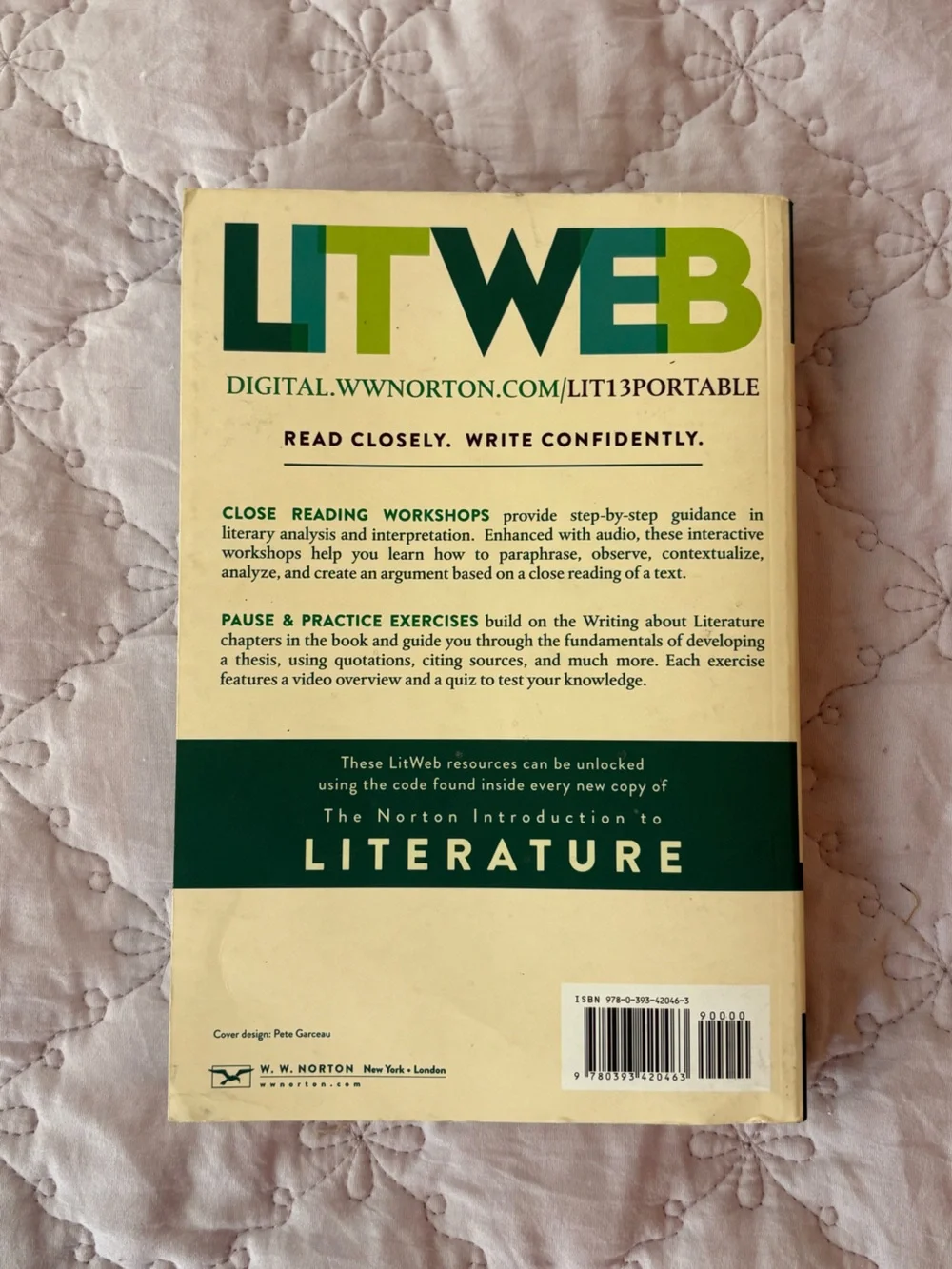 The Norton Introduction to Literature by Kelly J. Mays - Green & Cream Textbook